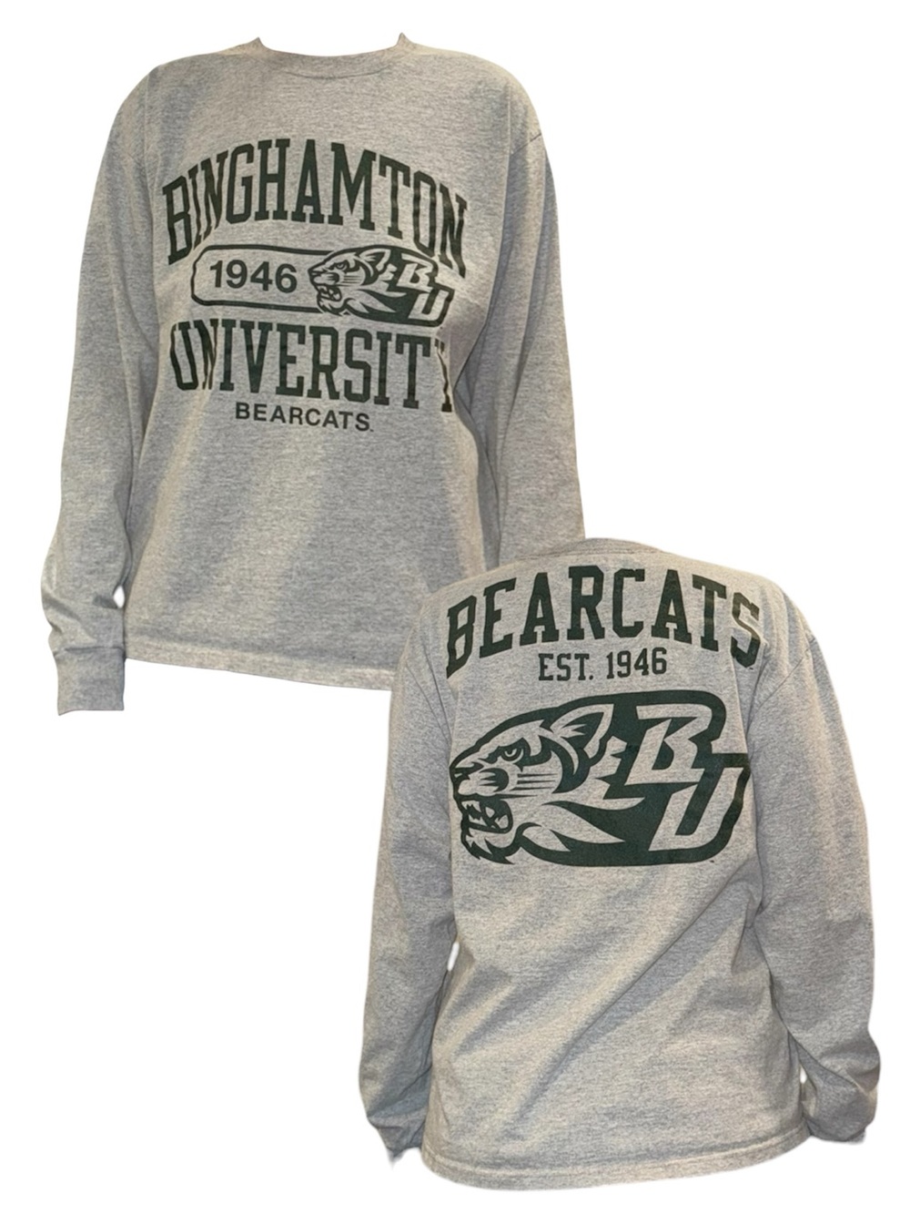 Champion Gray Long Sleeve "Binghamton University Bearcats" Tee